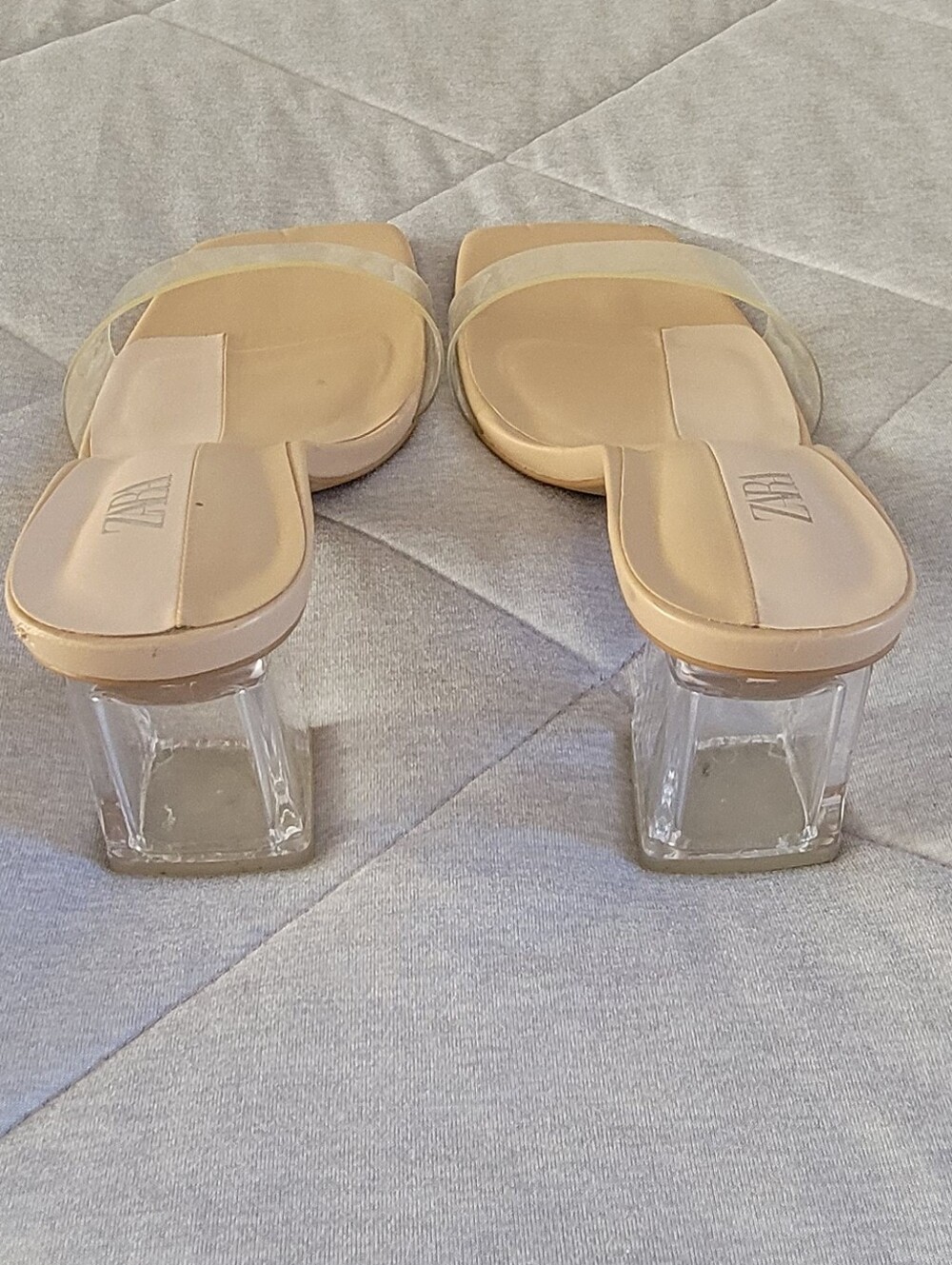 Zara Clear Vinyl Block Heel Mules - Picture 4 of 6